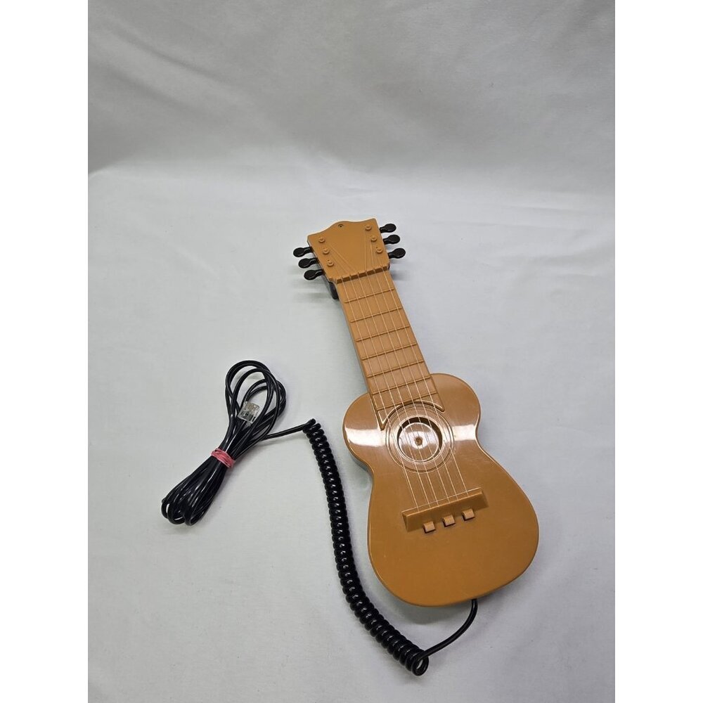Vintage Guitar Shape Telephone by Curtis, Brown Touch Tone Corded Novelty Phone - Picture 3 of 9